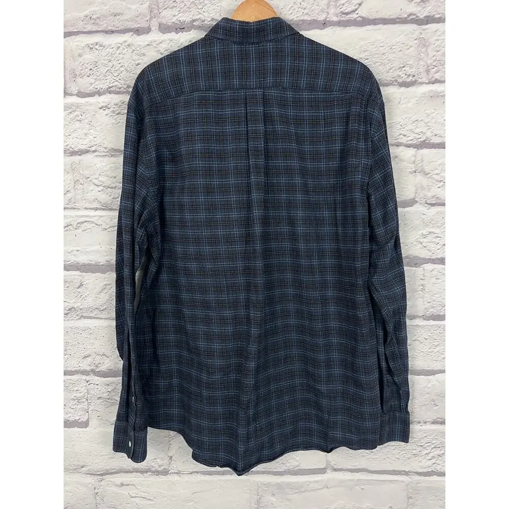 J. McLaughlin Men's XL Preppy Dad Old Money‎ Plaid Lumberjack Button Down Shirt